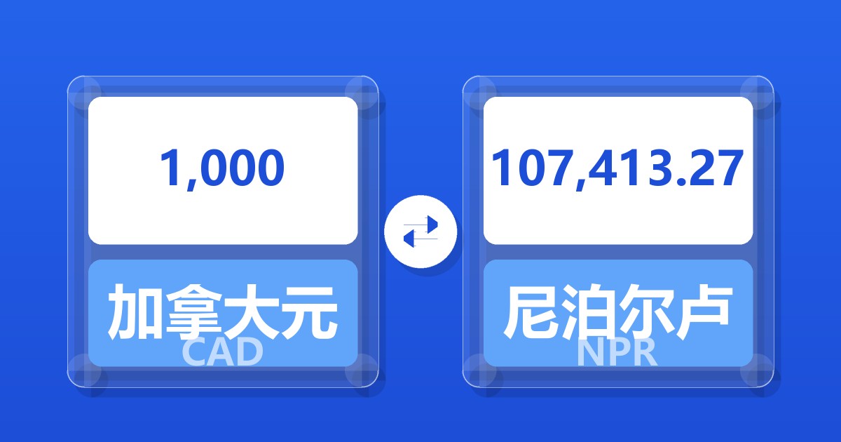 1,000加拿大元兑尼泊尔卢比