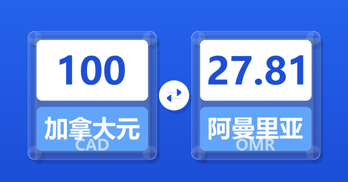 100加拿大元兑阿曼里亚尔