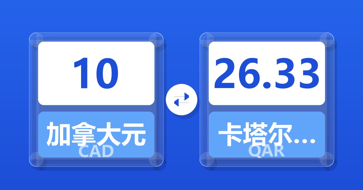 10加拿大元兑卡塔尔里亚尔