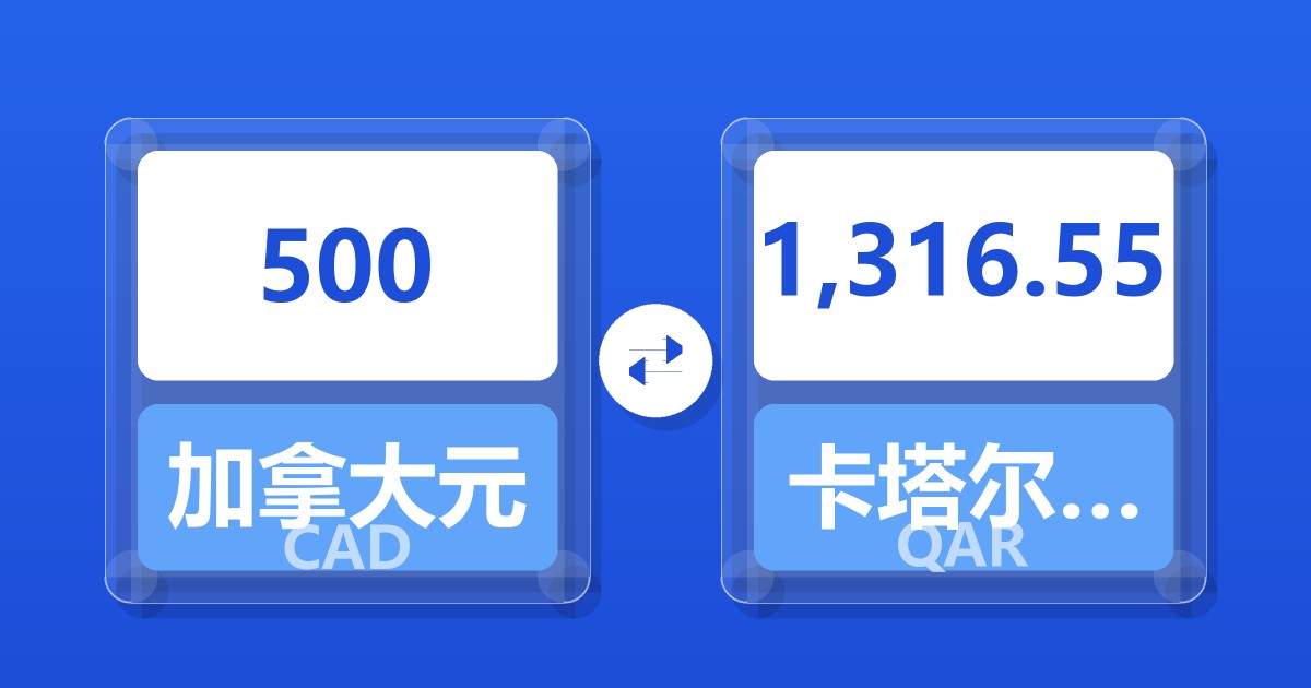 500加拿大元兑卡塔尔里亚尔