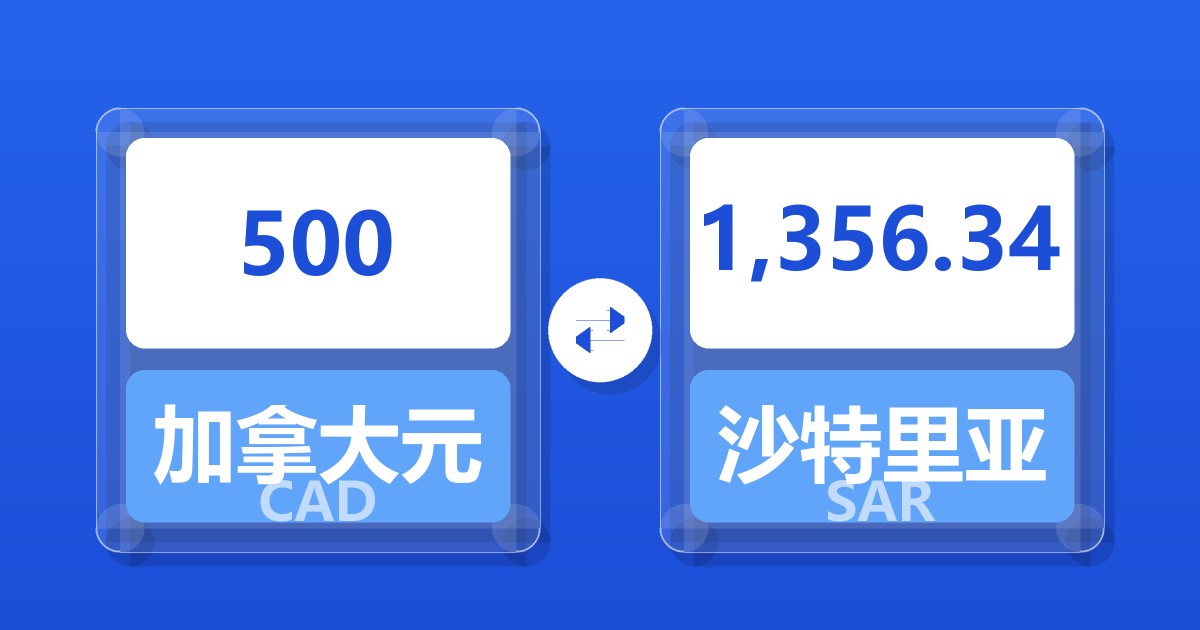 500加拿大元兑沙特里亚尔