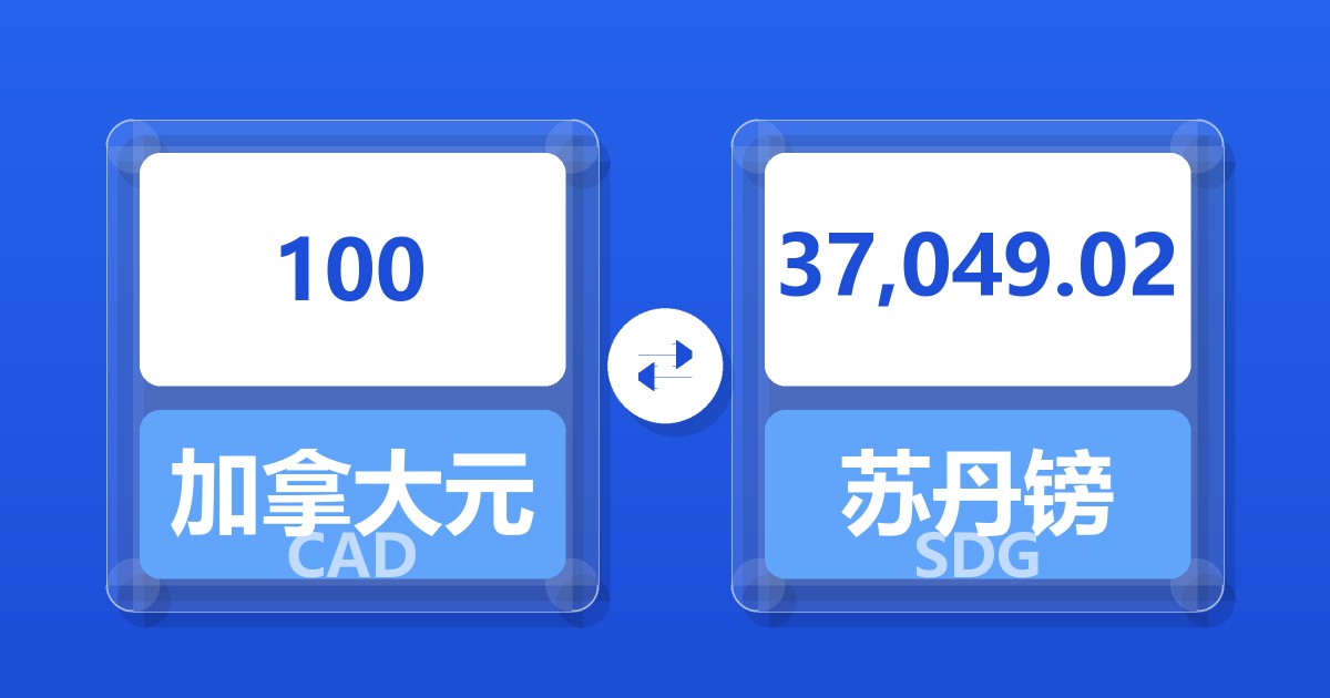 100加拿大元兑苏丹镑