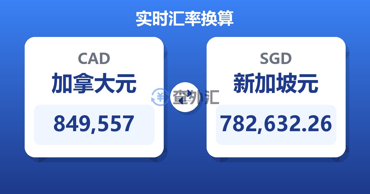 849,557加拿大元兑新加坡元