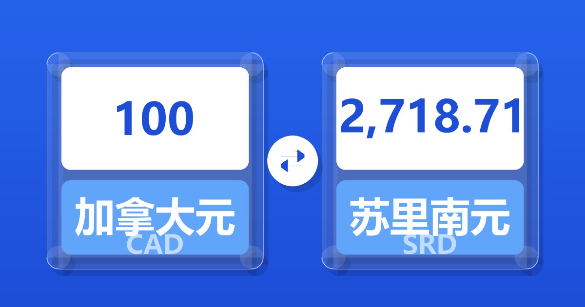100加拿大元兑苏里南元