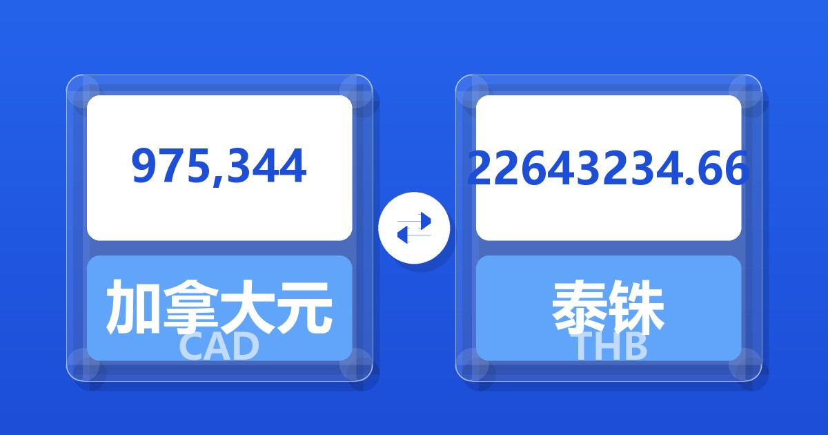 975,344加拿大元兑泰铢
