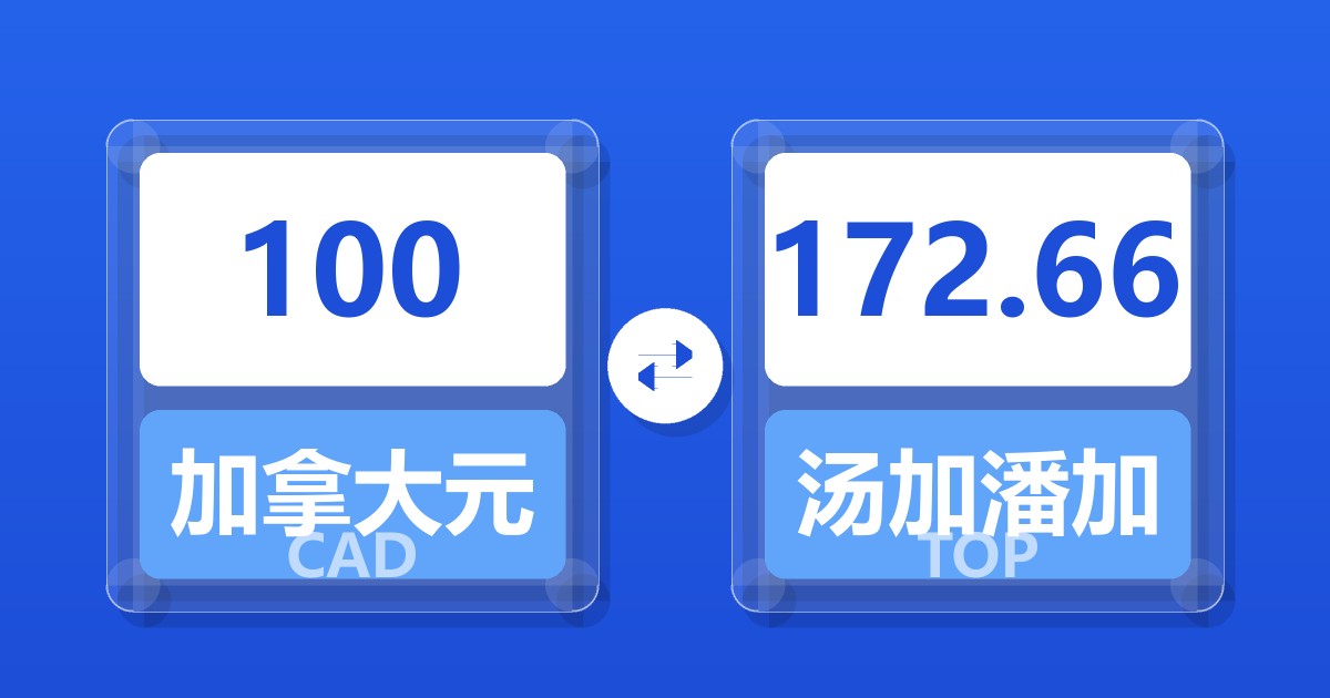 100加拿大元兑汤加潘加