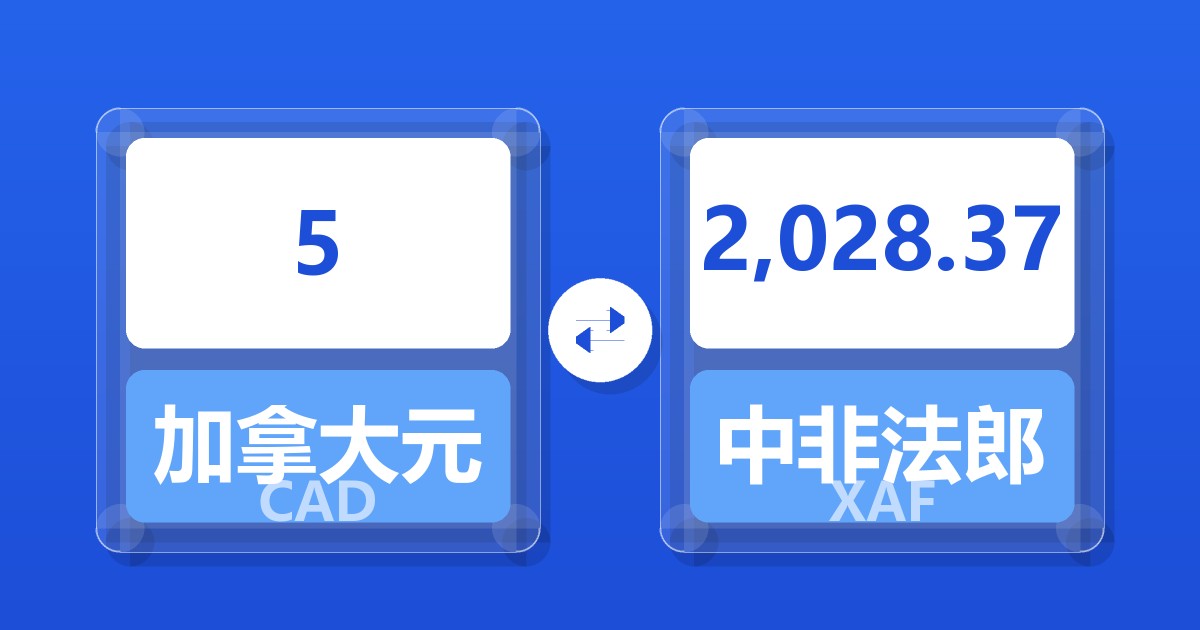 5加拿大元兑中非法郎