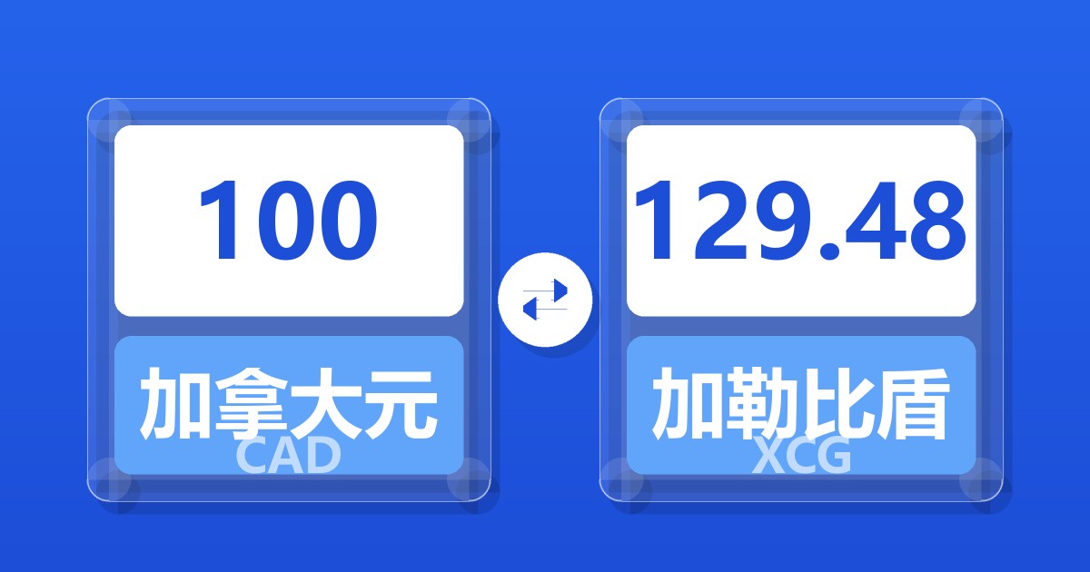 100加拿大元兑加勒比盾