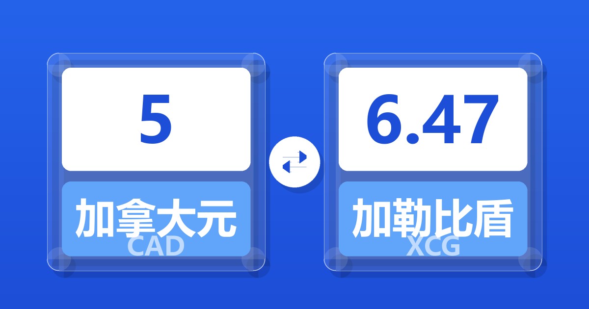 5加拿大元兑加勒比盾