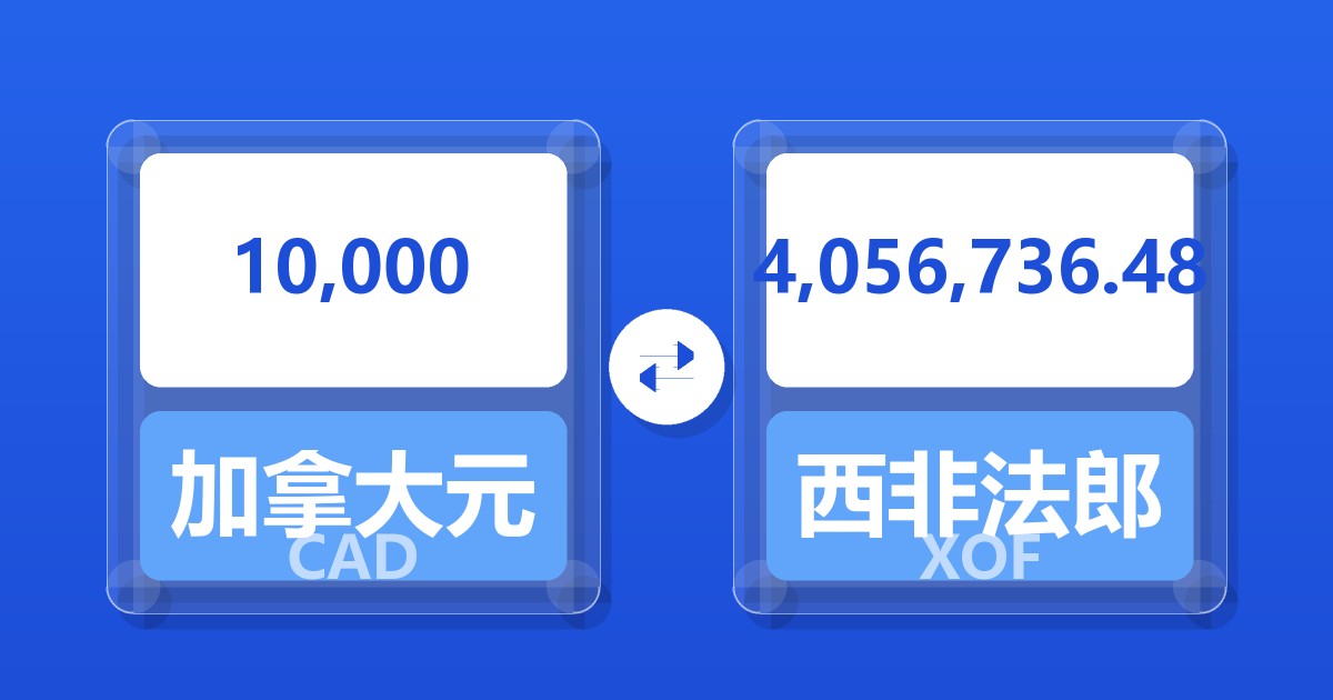 10,000加拿大元兑西非法郎