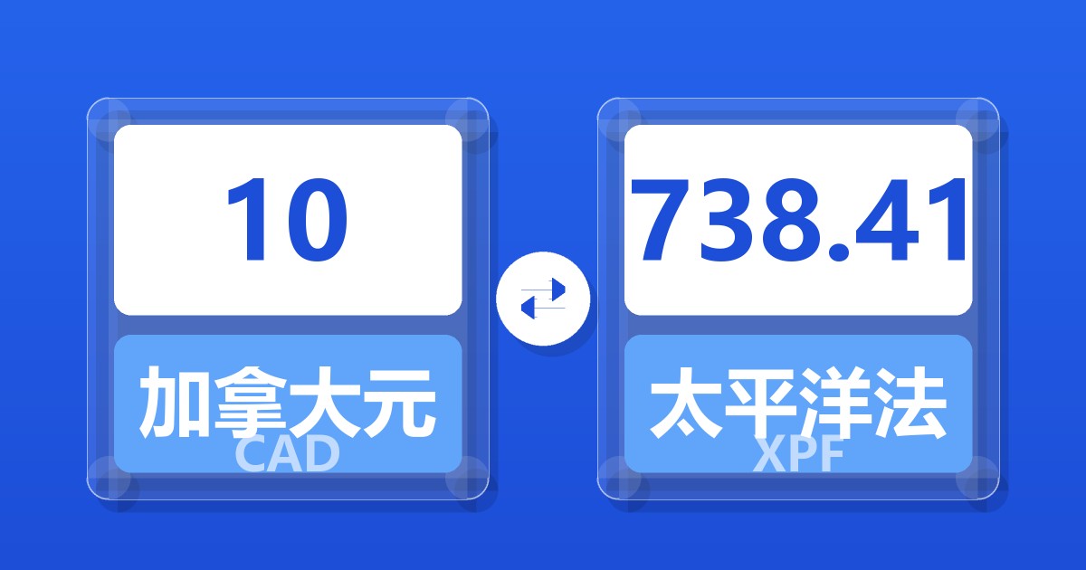 10加拿大元兑太平洋法郎