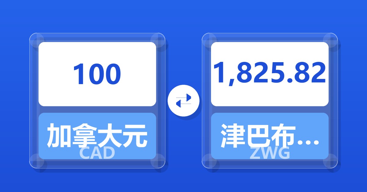 100加拿大元兑津巴布韦元（新）