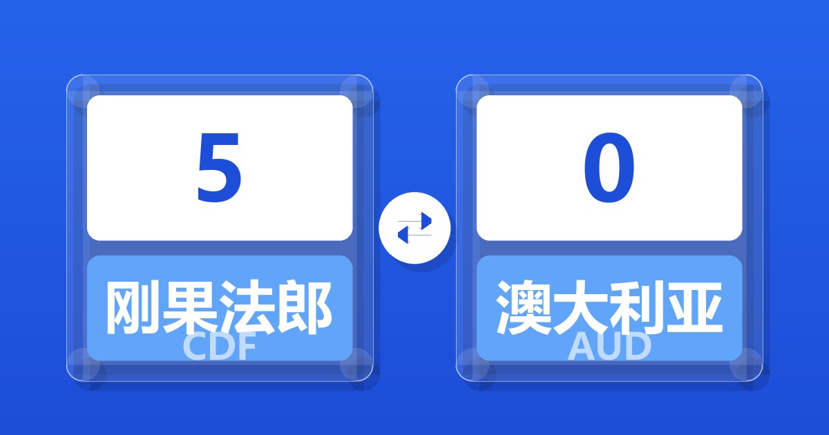 5刚果法郎兑澳大利亚元