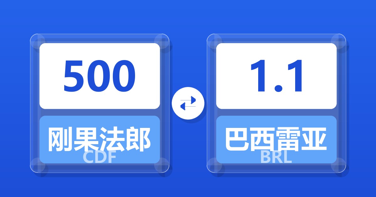 500刚果法郎兑巴西雷亚尔