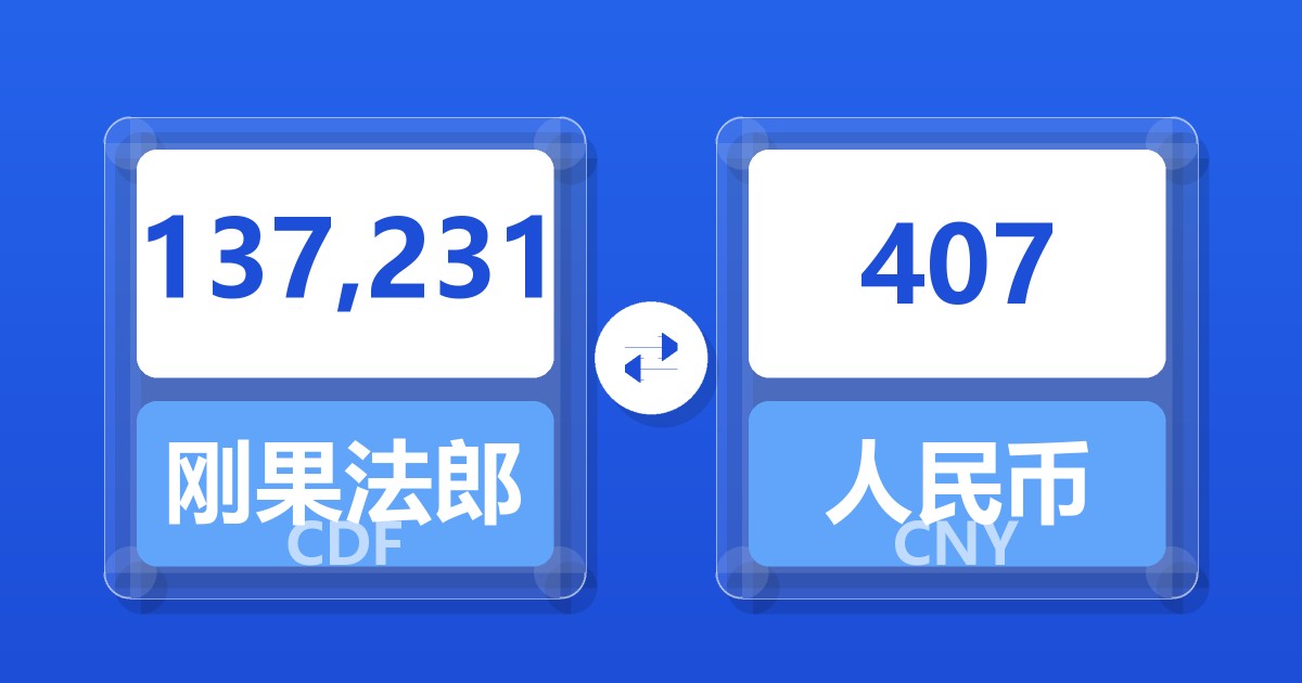 137,231刚果法郎兑人民币