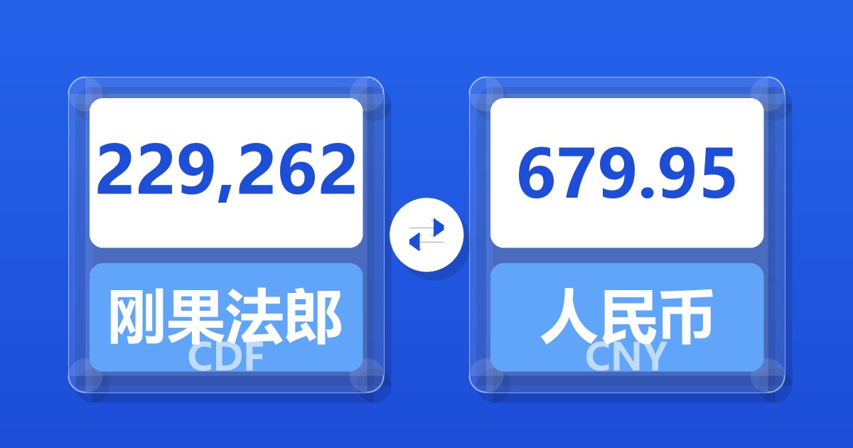229,262刚果法郎兑人民币