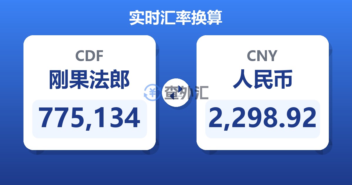 775,134刚果法郎兑人民币
