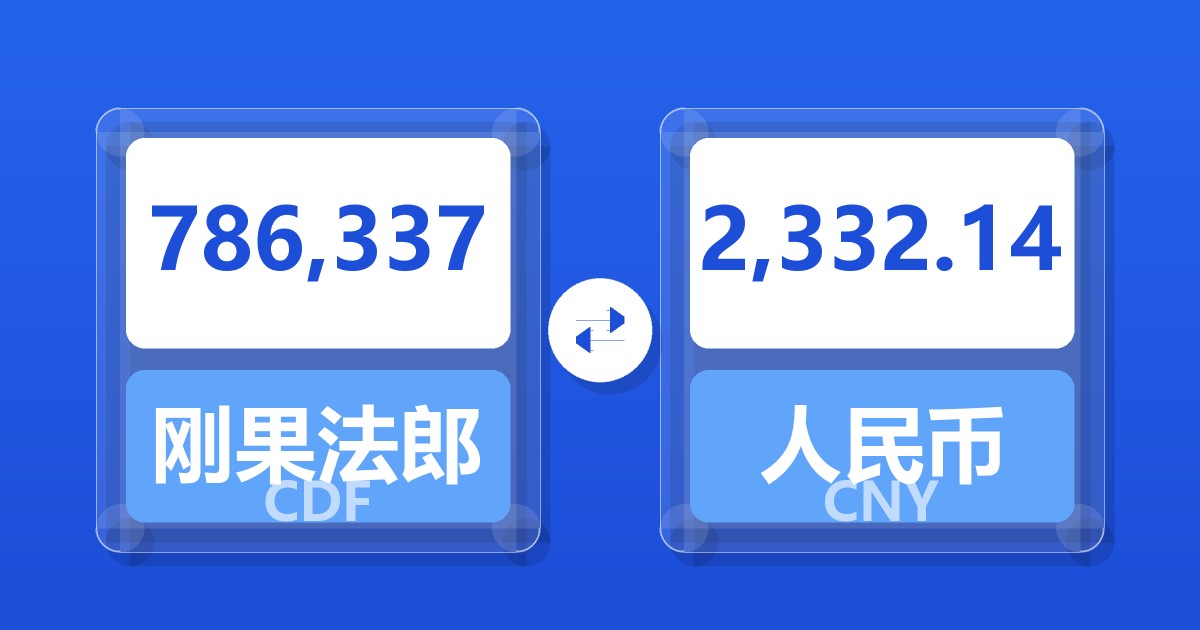 786,337刚果法郎兑人民币