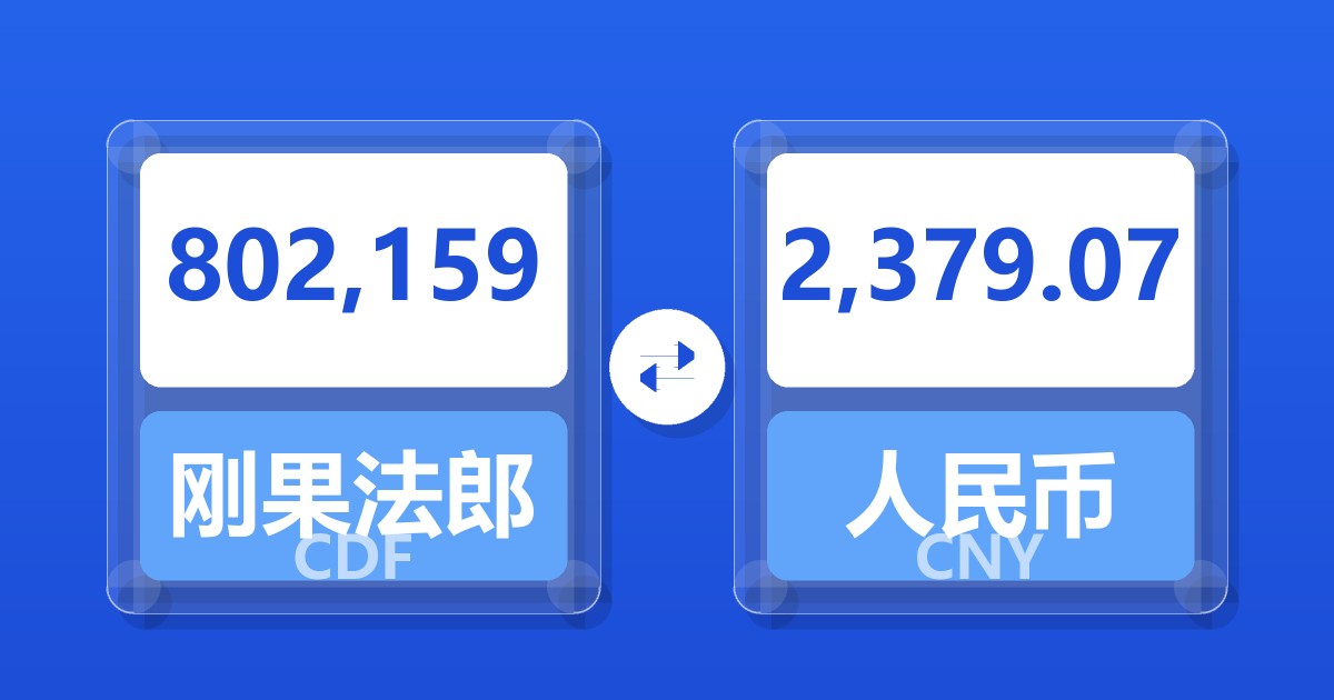 802,159刚果法郎兑人民币