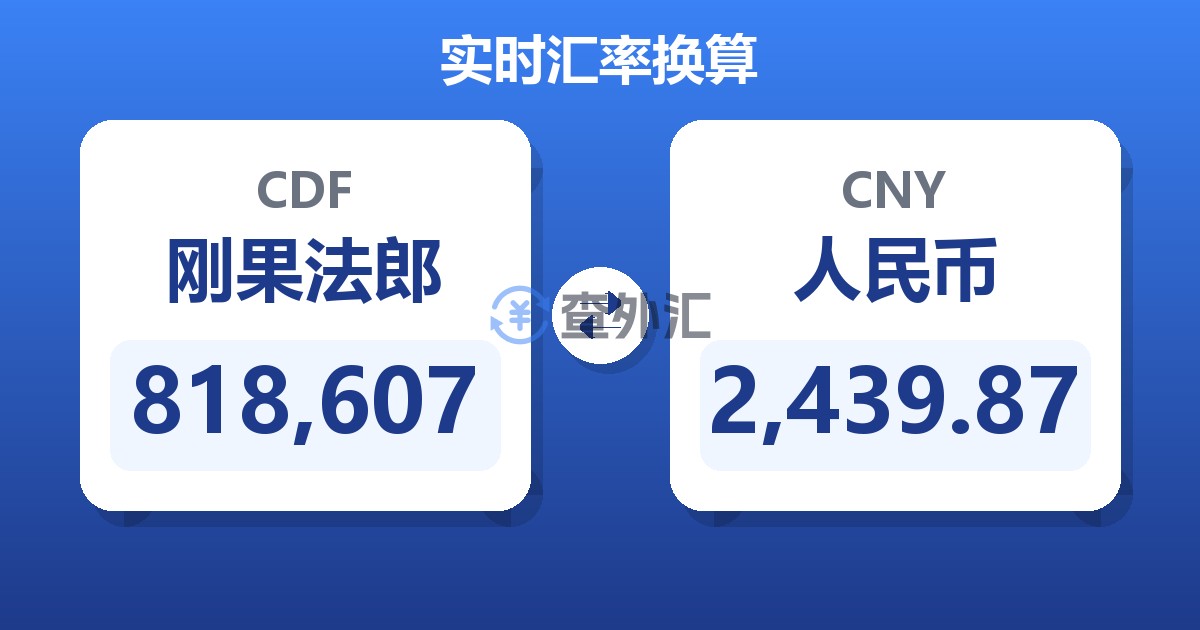 818,607刚果法郎兑人民币