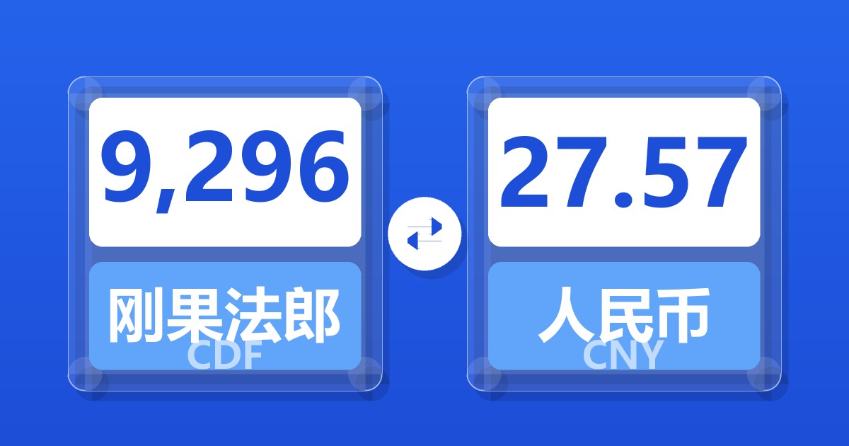 9,296刚果法郎兑人民币