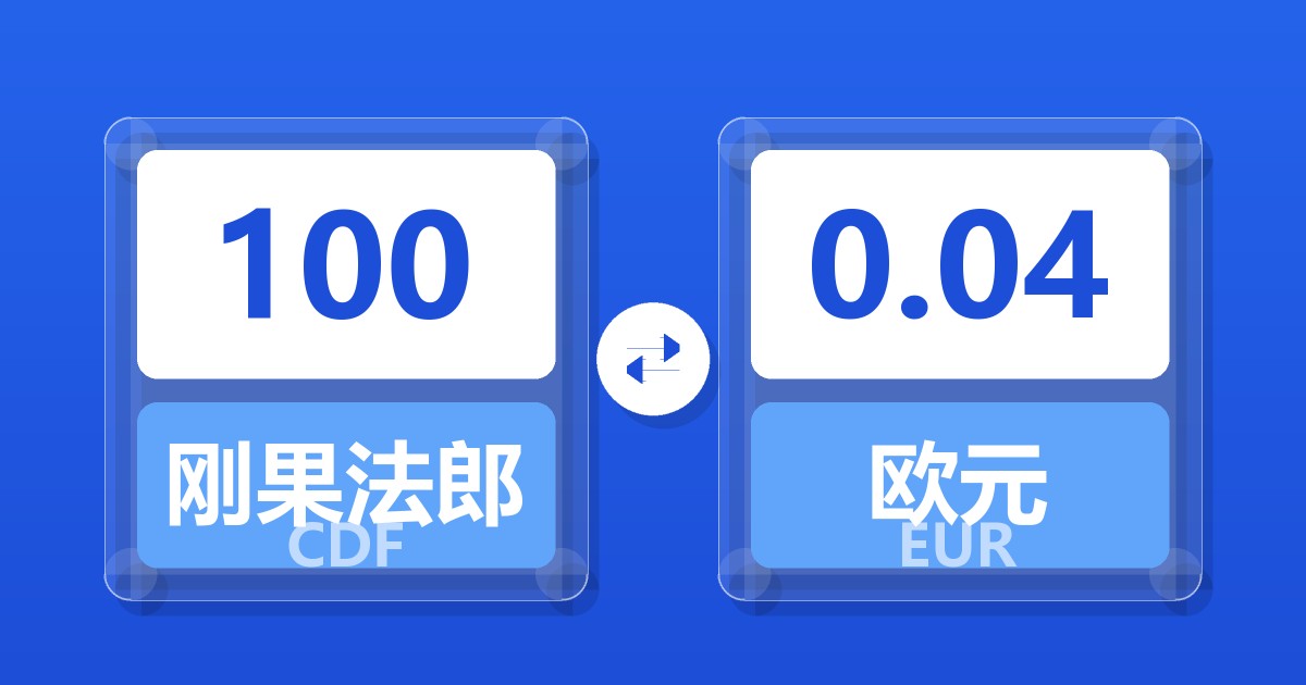 100刚果法郎兑欧元