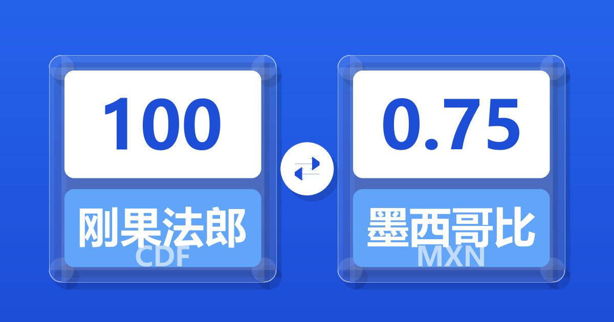 100刚果法郎兑墨西哥比索