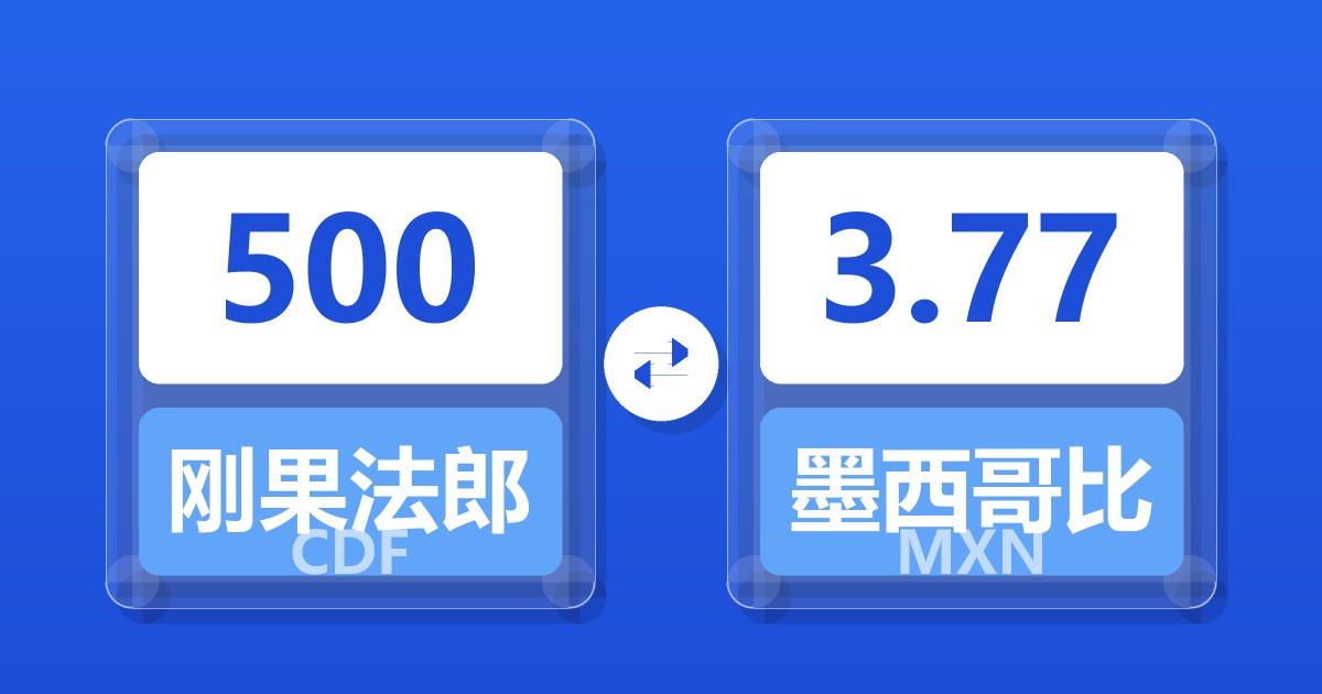 500刚果法郎兑墨西哥比索