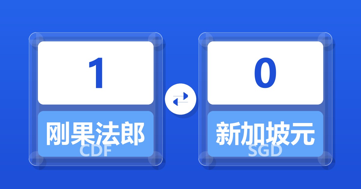 1刚果法郎兑新加坡元