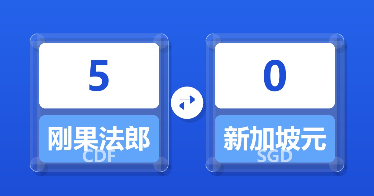 5刚果法郎兑新加坡元