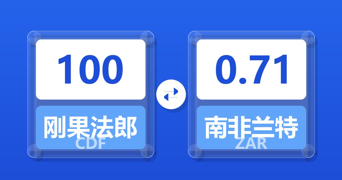 100刚果法郎兑南非兰特