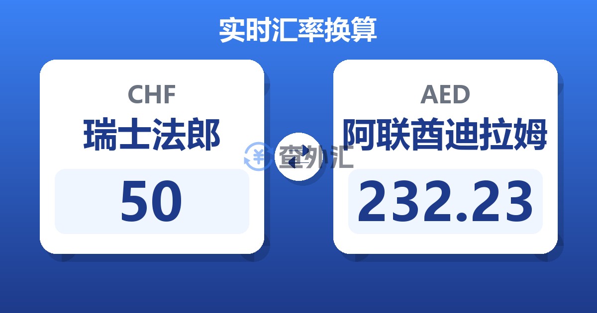 50瑞士法郎兑阿联酋迪拉姆