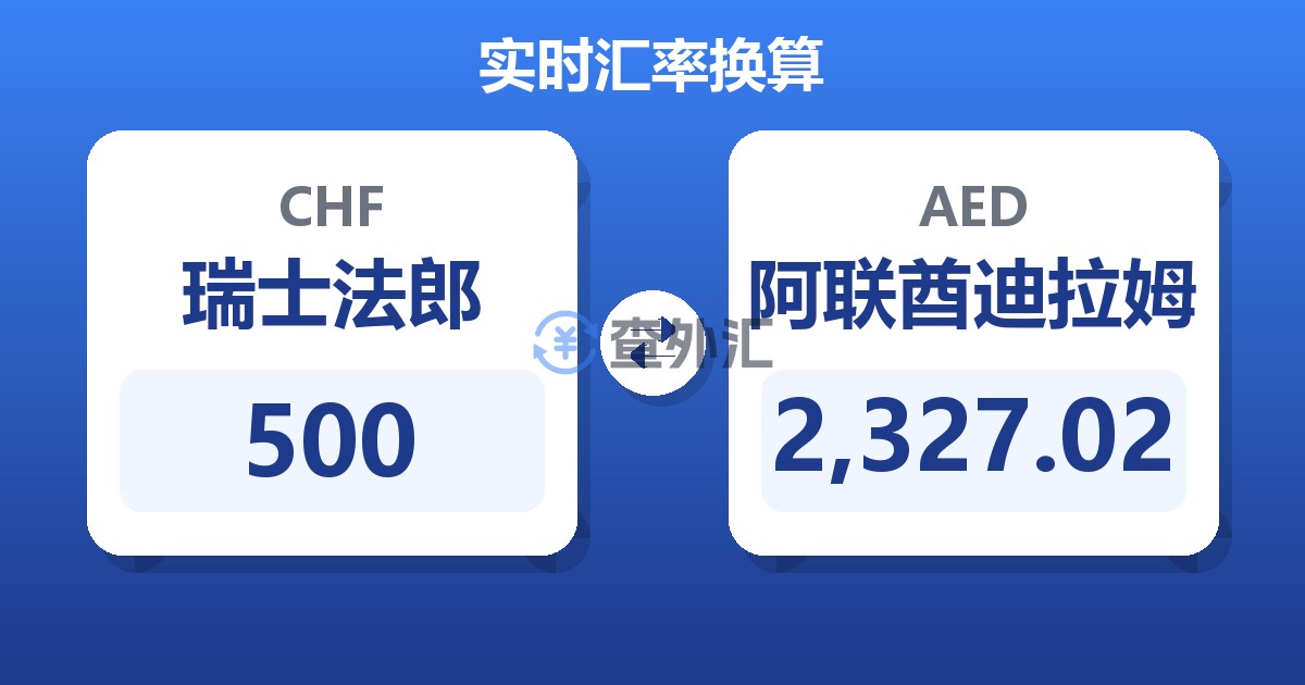500瑞士法郎兑阿联酋迪拉姆