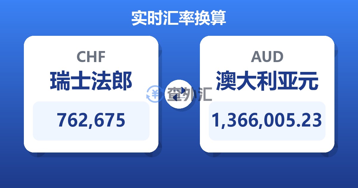762,675瑞士法郎兑澳大利亚元