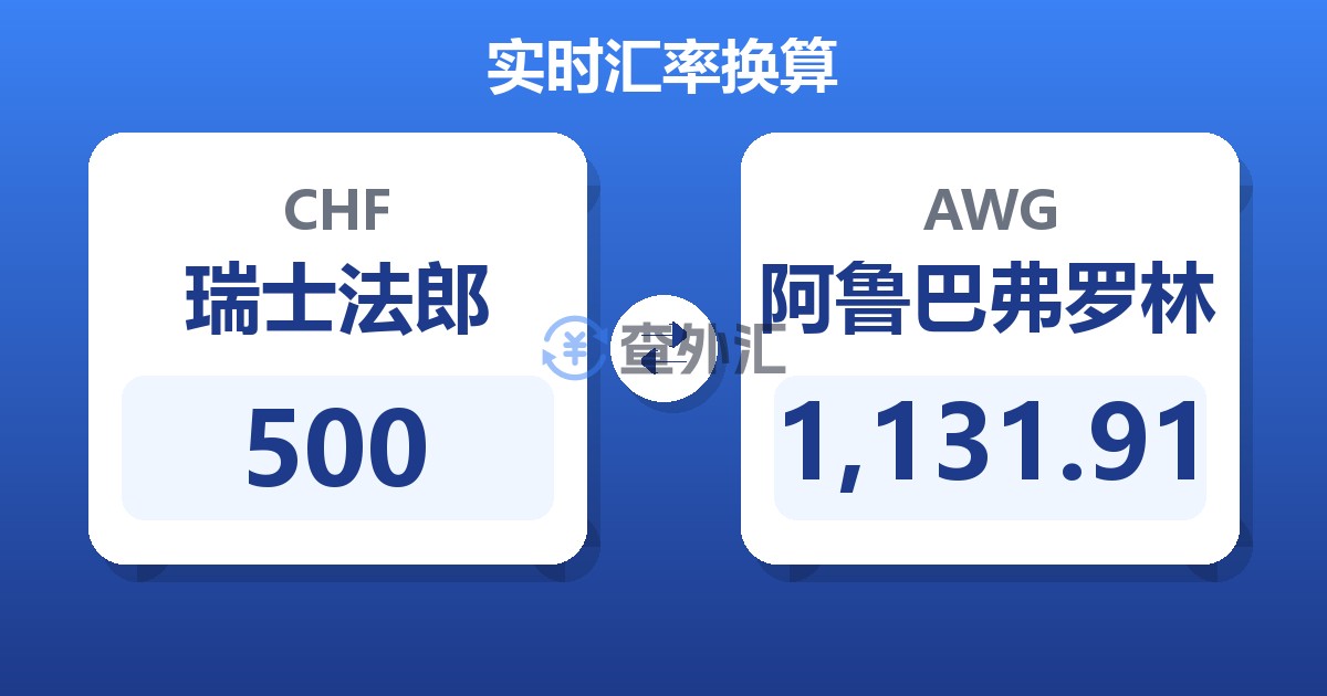 500瑞士法郎兑阿鲁巴弗罗林
