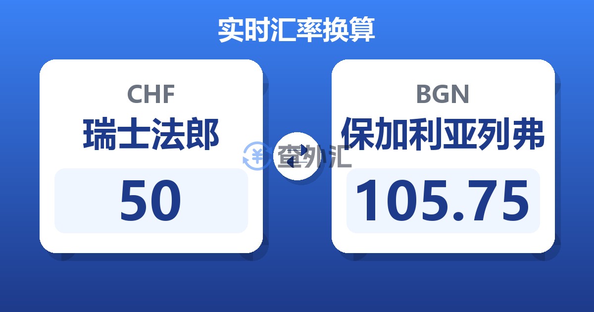 50瑞士法郎兑保加利亚列弗