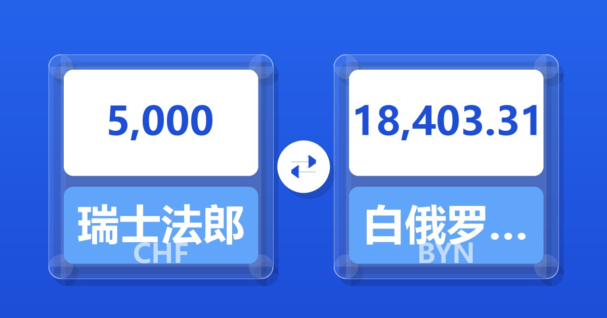 5,000瑞士法郎兑白俄罗斯卢布