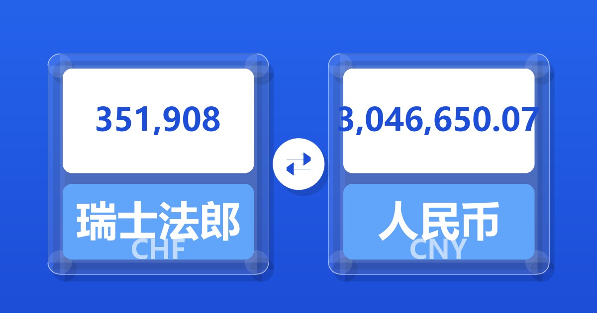 351,908瑞士法郎兑人民币