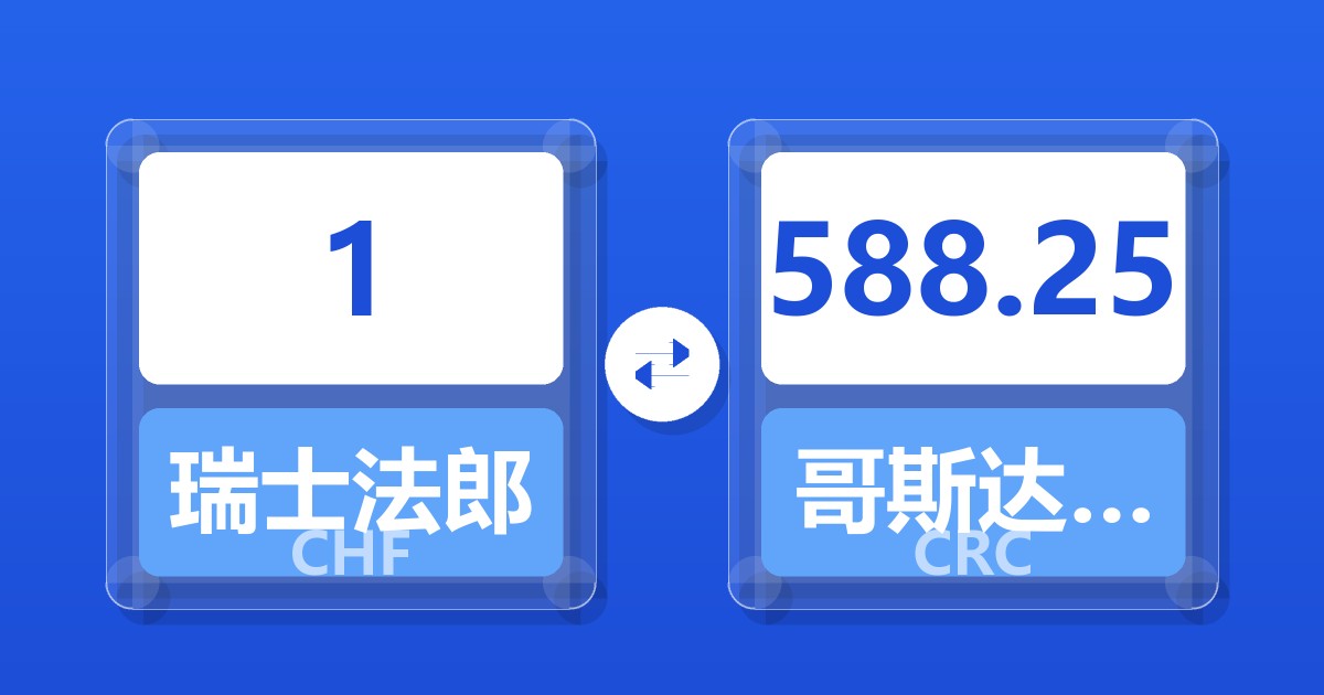 1瑞士法郎兑哥斯达黎加科朗