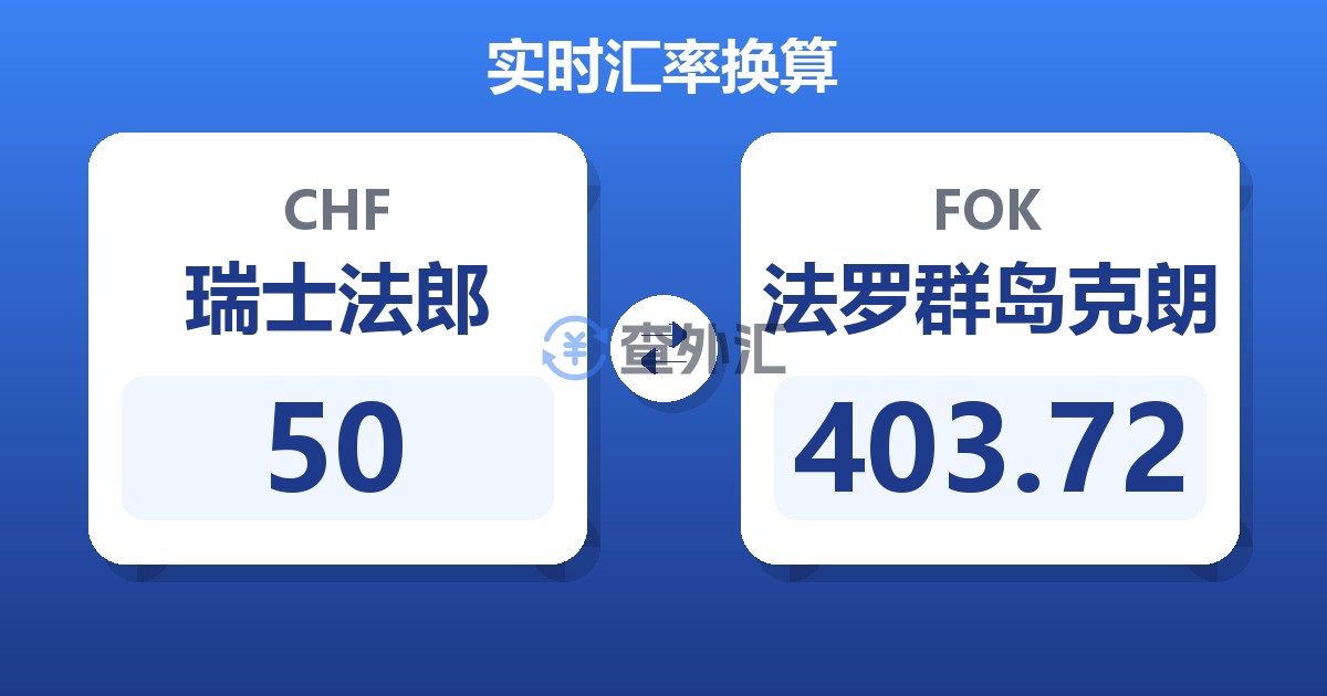50瑞士法郎兑法罗群岛克朗