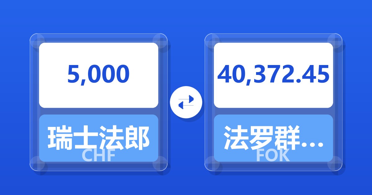 5,000瑞士法郎兑法罗群岛克朗