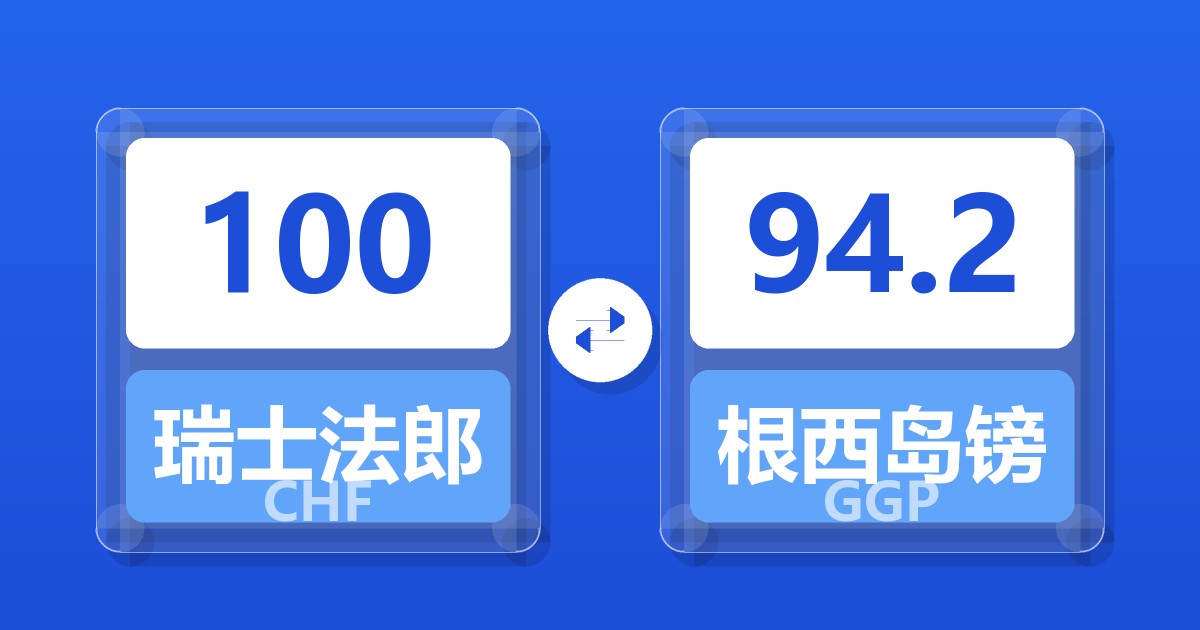 100瑞士法郎兑根西岛镑