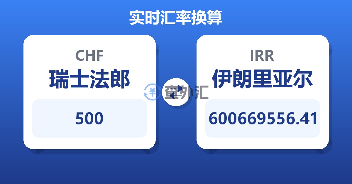 500瑞士法郎兑伊朗里亚尔