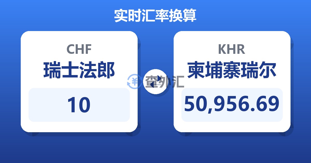 10瑞士法郎兑柬埔寨瑞尔