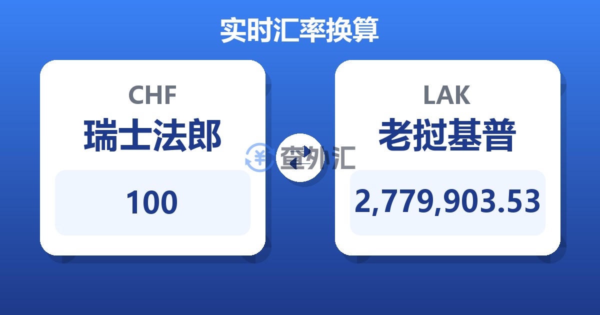 100瑞士法郎兑老挝基普