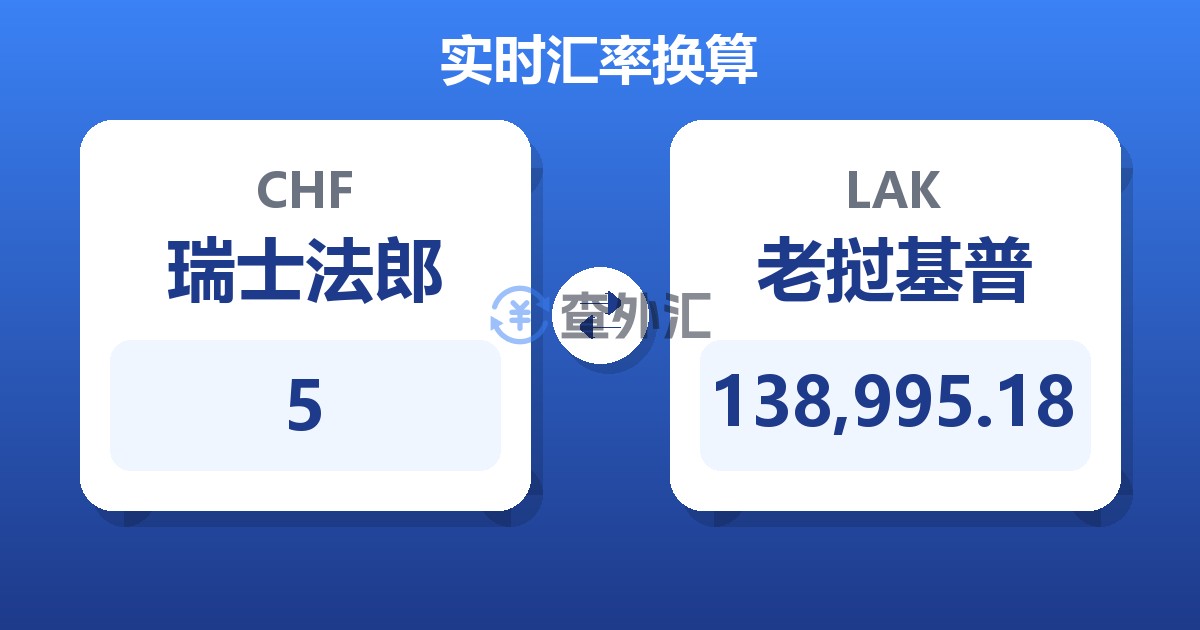 5瑞士法郎兑老挝基普