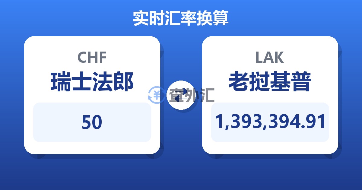 50瑞士法郎兑老挝基普