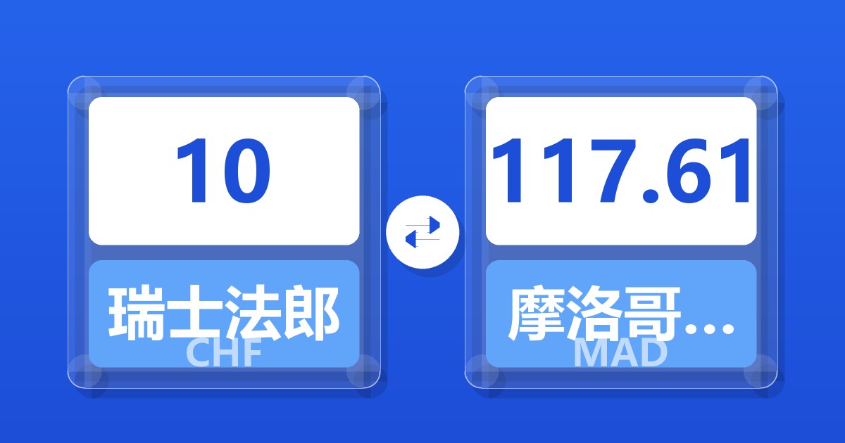 10瑞士法郎兑摩洛哥迪拉姆