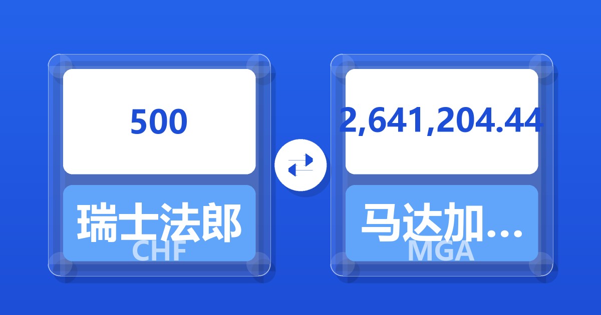 500瑞士法郎兑马达加斯加阿里亚里