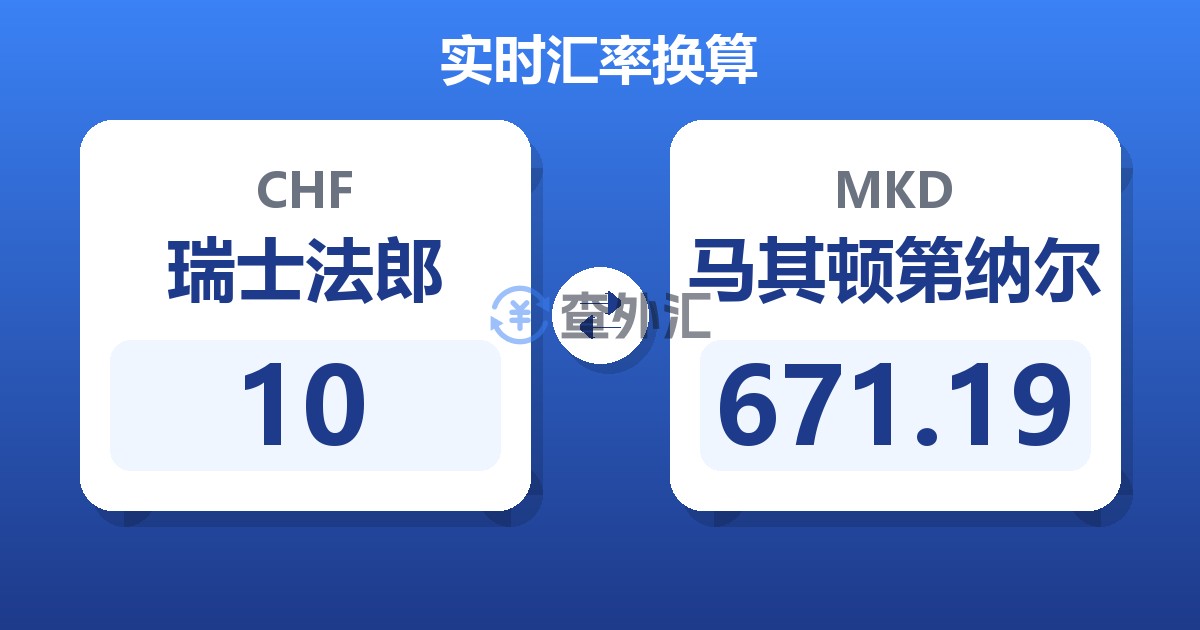 10瑞士法郎兑马其顿第纳尔